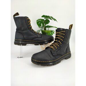 Dr. Martens Men's Combs Black Lace Up Patent Leather Combat Boots Size 13M US